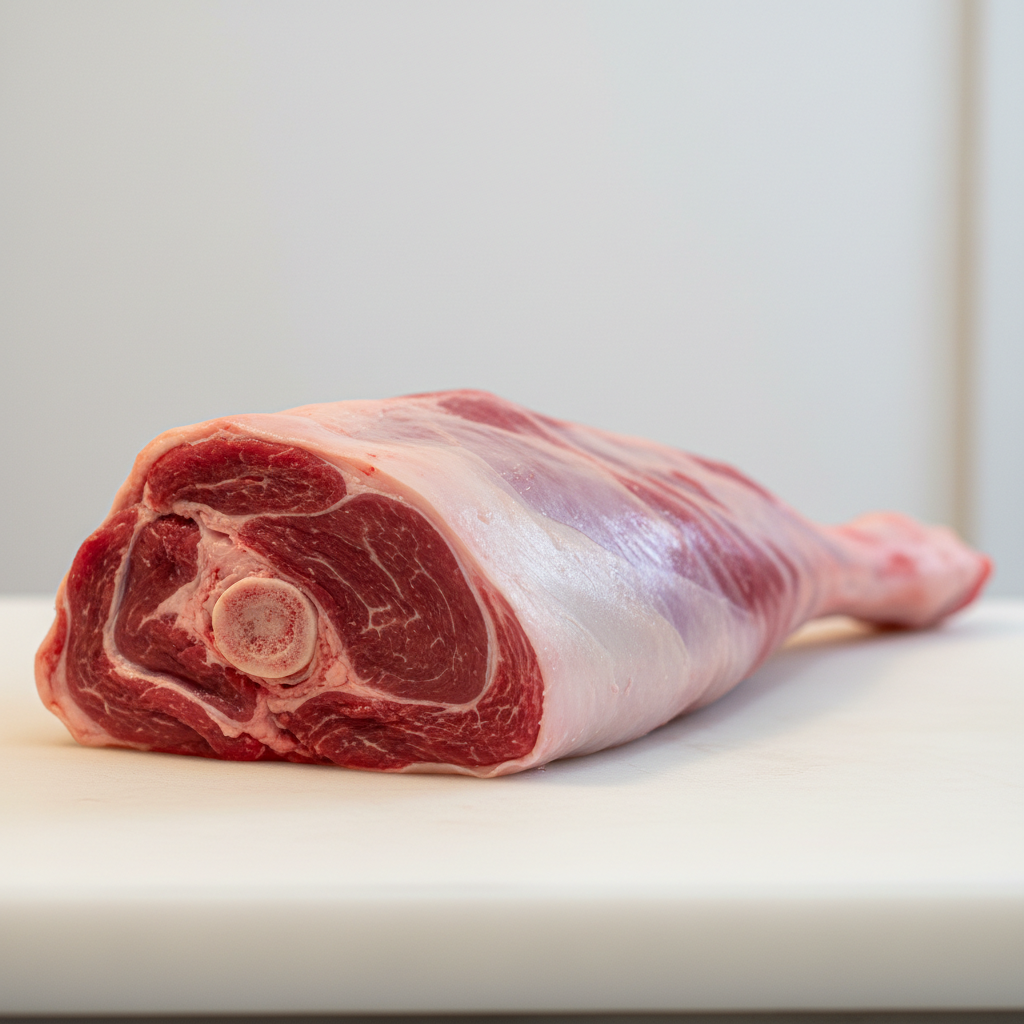 Prime A-Grade mutton leg, perfect for slow-roasting for maximum tenderness.